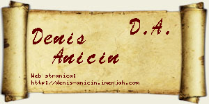 Denis Aničin vizit kartica